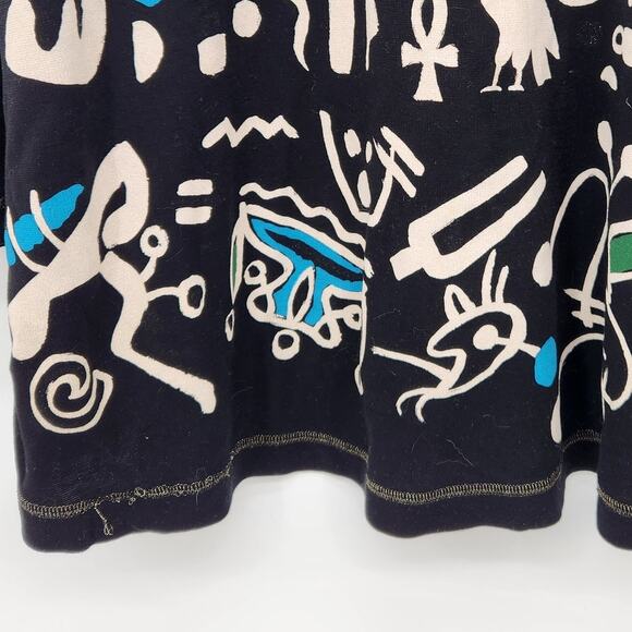 Tokuko 1er vol Black Embroidered Graphic Print Tunic Mini Dress Women's 9 (US M) - Picture 12 of 12